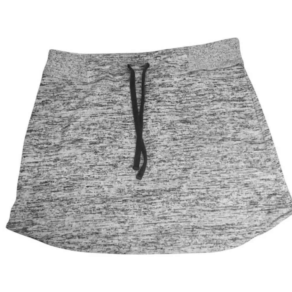 Athleta Downplay Drawstring Skirt Heathered Gray Pull On Athletic Womens Size Sm